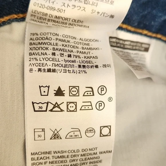 EUC Levi Dark Blue High Rise Straight Jeans-Size 27 Waist​​​​​​​​ - Picture 5 of 5